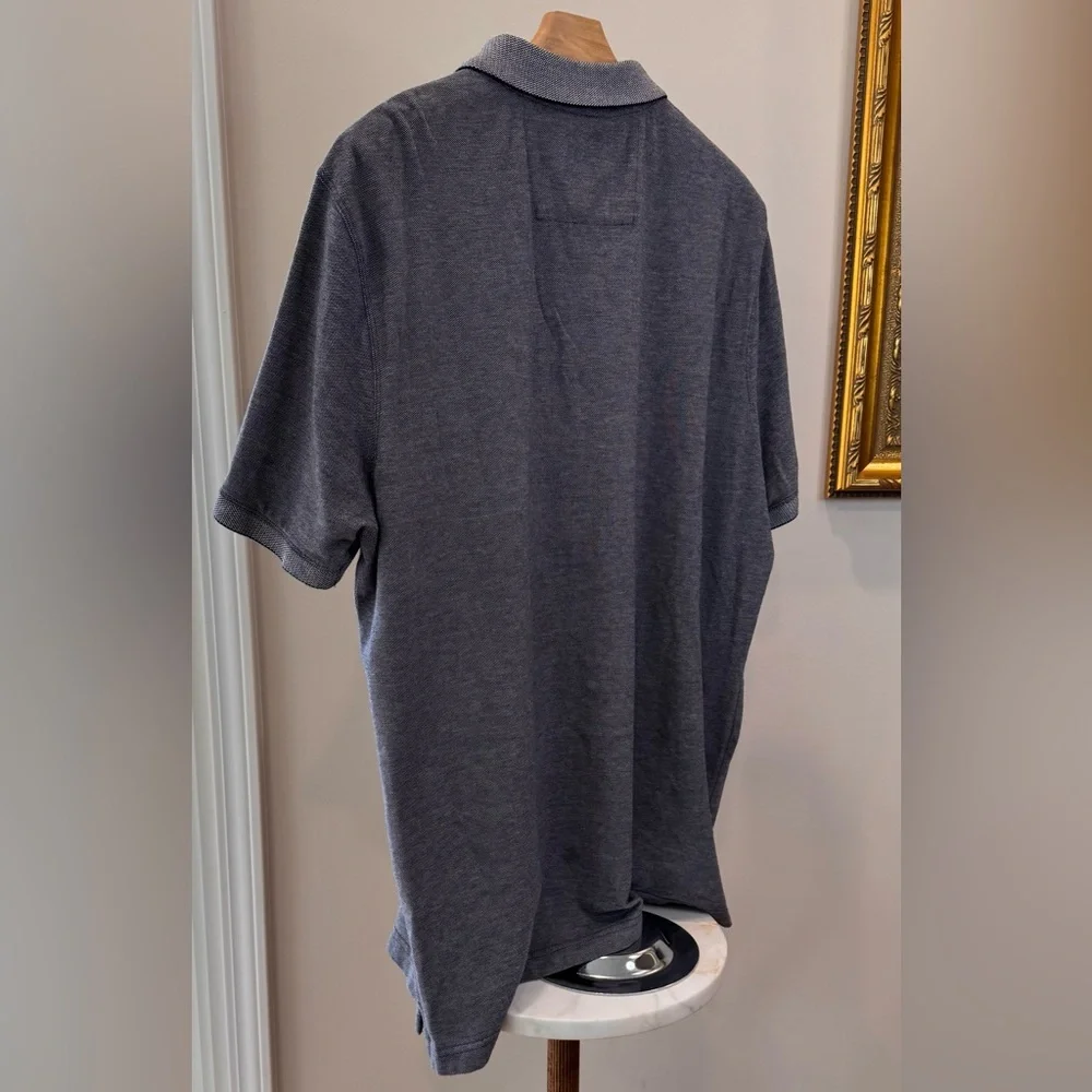 Banana republic navy blue pin point spotted men’s XL polo all cotton EUC‎